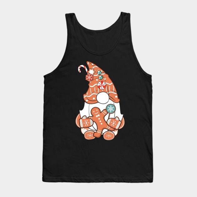 Ginger Gnome Christmas Tank Top by MZeeDesigns